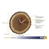 TFA 60.3046.08 TREE-O-CLOCK zegar ścienny  wskazówkowy wykonany ręcznie z drewna dębowego średnica 18 cm